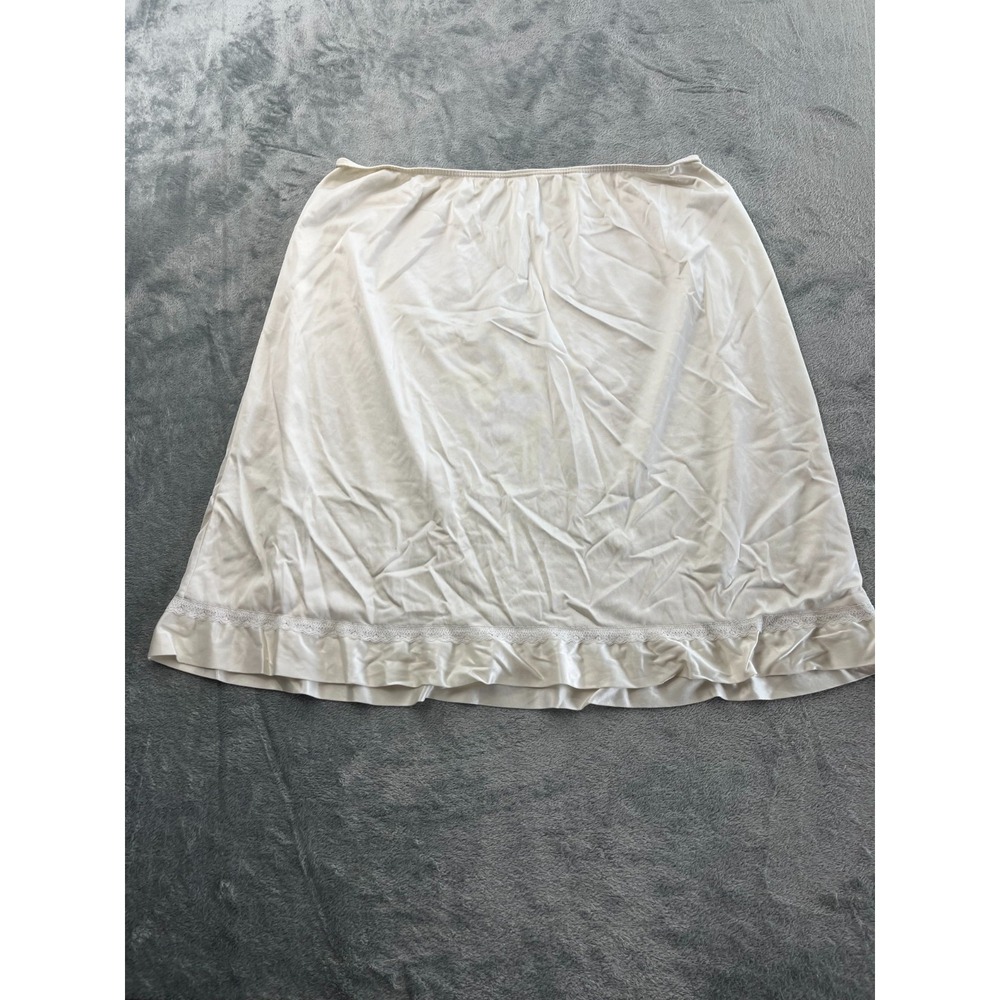 Sears Vintage White Half Slip 2X 36-38 Waist Lace Trim Ruffle Hem 23in Length